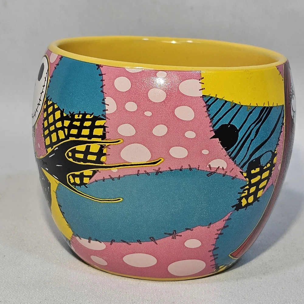The Nightmare Before Christmas‎ Jack & Sally Large Yellow 16 oz. Ceramic Mug